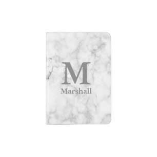 Custom Marble Texture Monogrammed Passport Holder
