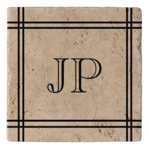 Custom marble trivet monogram