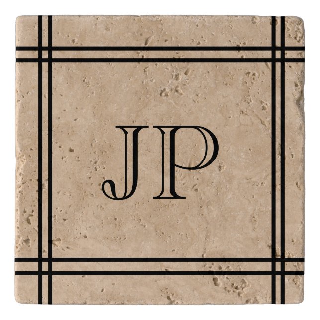 Custom marble trivet monogram (Front)