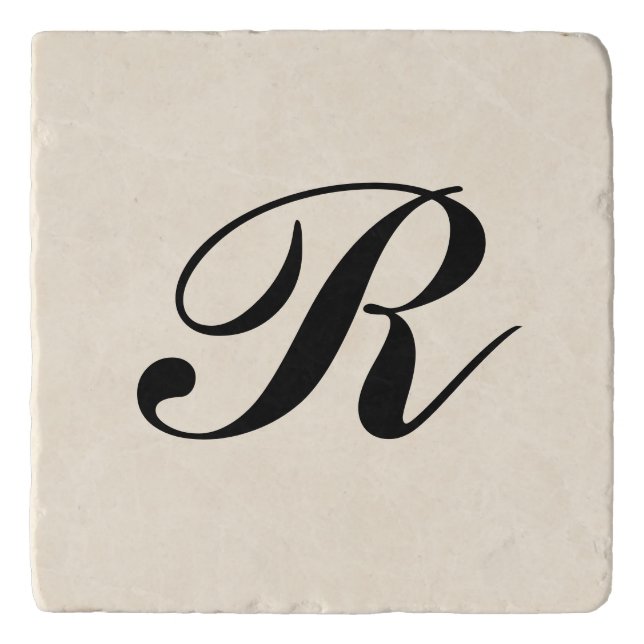 Custom marble trivet monogram (Front)