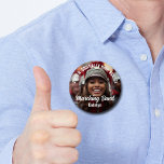 Custom Marching Band Photo High School Spirit Button<br><div class="desc">This cool customized high school marching band photo spirit button features white typography of your team and player name. Personalize with the band name or mascot across the player photograph.</div>