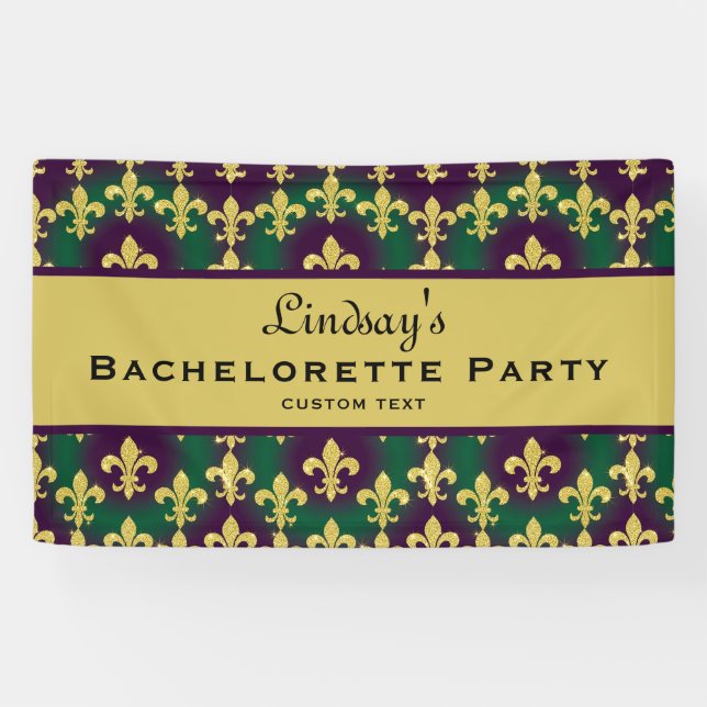 Custom Mardi Gras Bachelorette Party Banner (Horizontal)