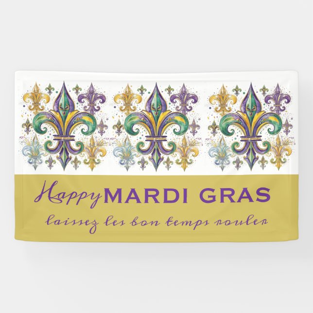 Custom Mardi Gras Colors Banner (Horizontal)