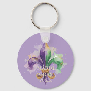 Custom Mardi Gras Colors Keychain
