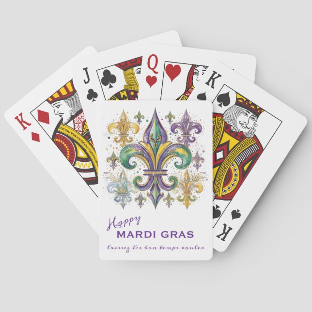 Custom Mardi Gras Colors Poker Cards (Back)