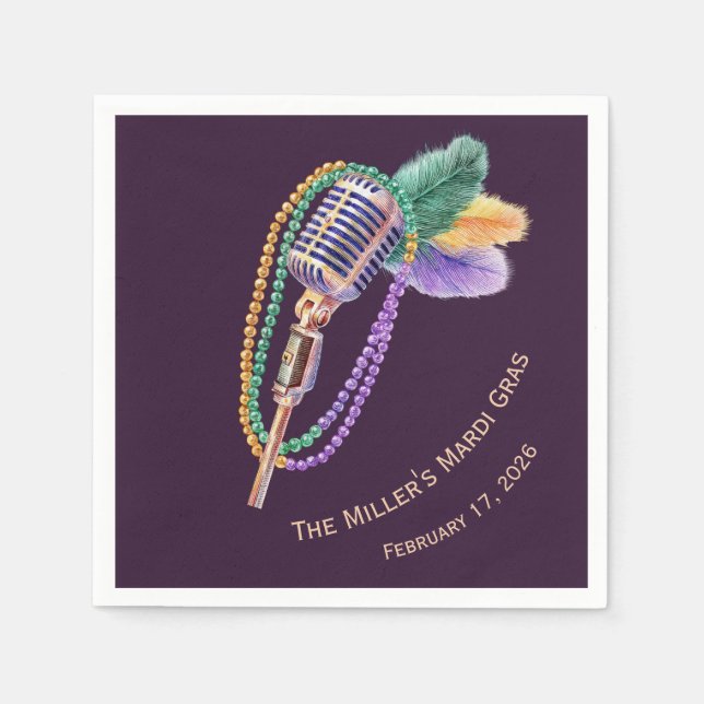 Custom Mardi Gras Jazz Napkins (Front)