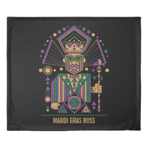 Custom Mardi Gras King 2026 Duvet Cover