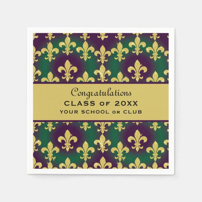 Custom Mardi Gras Party Napkins (Front)