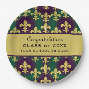 Custom Mardi Gras Party Paper Plates
