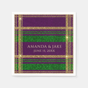 Custom Mardi Gras Plaid Napkins