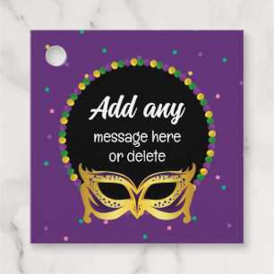 CUSTOM Mardi Gras Theme Party Fun Festive Beads Favor Tags