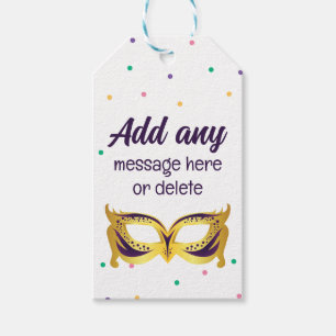 CUSTOM Mardi Gras Theme Party Fun Festive Beads Gift Tags
