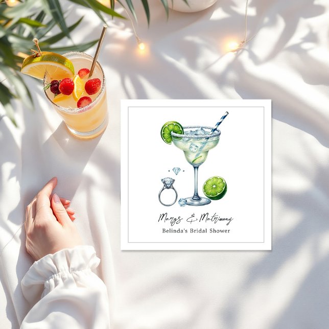 Custom Margarita & Matrimony Bridal Shower Napkins (Custom Margarita & Matrimony Bridal Shower Napkins)