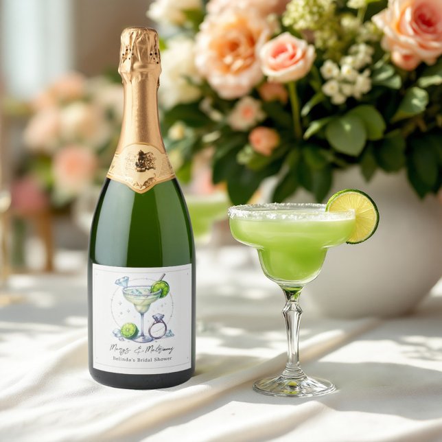 Custom Margarita & Matrimony Bridal Shower Sparkling Wine Label (Custom Margarita & Matrimony Bridal Shower Sparkling Wine Label)