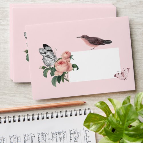 Custom Marie Antoinette roses bird and butterfly Envelope