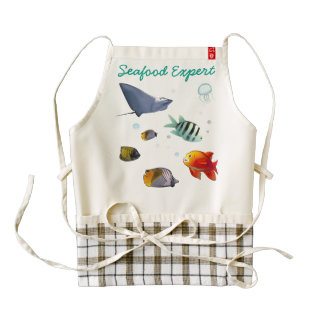 Custom Marine Life Cartoon Zazzle HEART Apron