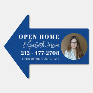 Custom Marketing Open House Real Estate Blue Sign