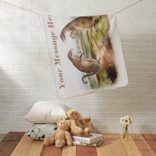 Custom Marmot Squirrel Camping Gear Deco Gifts Baby Blanket