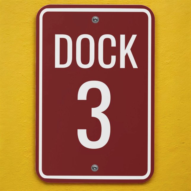 Custom Maroon Dock Number Lot Section Sign Outdoor (Creator Uploaded)