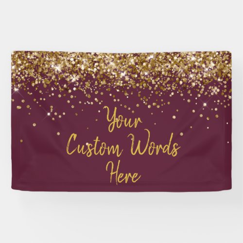 Custom Maroon Gold Birthday Party Photo Booth Prop
