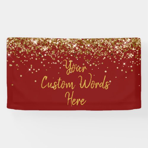 Custom Maroon Gold Birthday Party Photo Booth Prop Banner