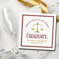 Custom Maroon Gold Law School Graduation Party