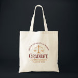 Custom Maroon Gold Law School Graduation Tote Bag<br><div class="desc">This maroon and gold custom law school graduation party tote bag gift features modern typography for a class of 2024 graduate. Customize with your graduating year under the scales of justice for a great personalized lawyer keepsake for a graduating attorney.</div>