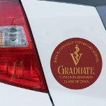 Custom Maroon Gold Veterinary School Graduation Car Magnet<br><div class="desc">This modern custom maroon veterinary medicine school graduation car magnet features the college graduate name in elegant gold script for the class of 2024. Customize with your university under the veterinarian medical caduceus for a great graduation keepsake gift for a DVM.</div>