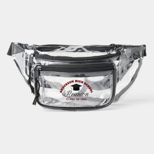 Custom Maroon High School Reunion Alumni Clear Fanny Pack