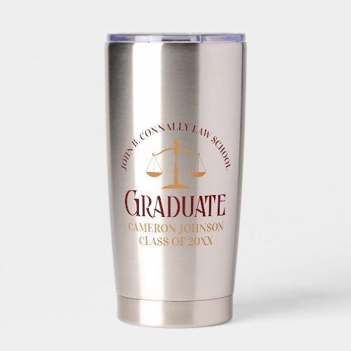 Custom Maroon Law School Graduation Keepsake