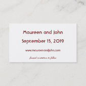 Custom maroon letter save the date wedding cards (Back)