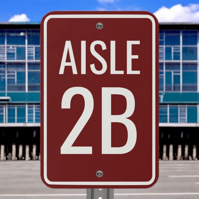 Custom Maroon Parking Lot Aisle Row Number Outdoor Metal Sign (Creator Uploaded)