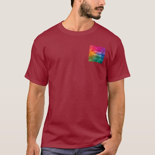 Custom Maroon Red Add Image Logo Template T-Shirt (Front)