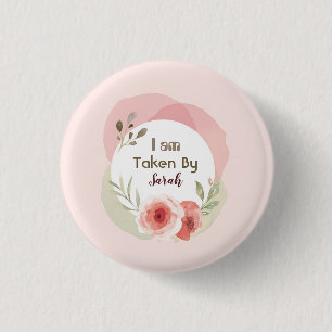Custom Marriage Proposal White, Pick Button