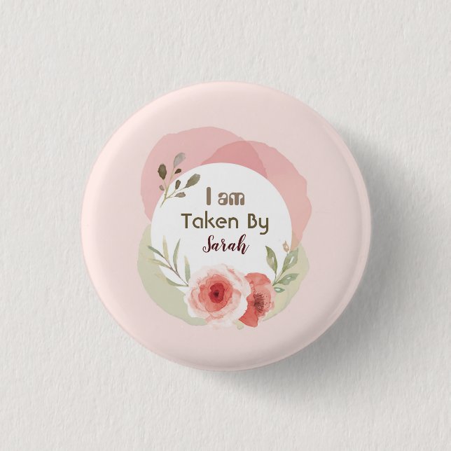 Custom Marriage Proposal White, Pick Button (Front)