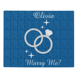 Custom Marry Me Marriage Proposal Jigsaw Puzzle