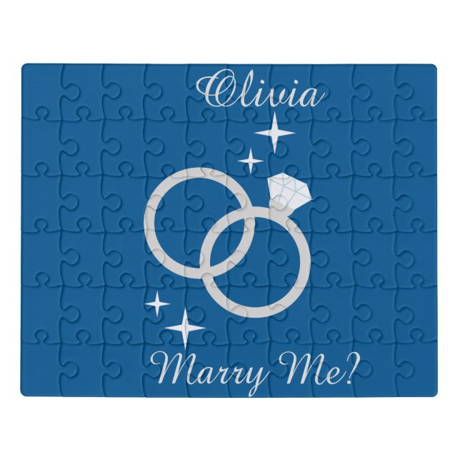 Custom Marry Me Marriage Proposal Jigsaw Puzzle (Puzzle Horizontal)