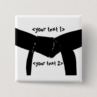 Custom Martial Arts Basic Black Belt Square Button