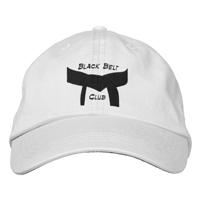 Custom Martial Arts Black Belt Club Embroidered Baseball Hat (Front)