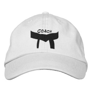 Custom Martial Arts Black Belt Coach Embroidered Baseball Cap