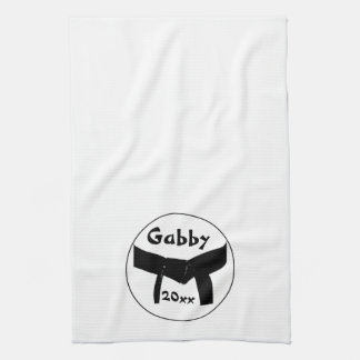 Custom Martial Arts Black Belt Kitchen Towel