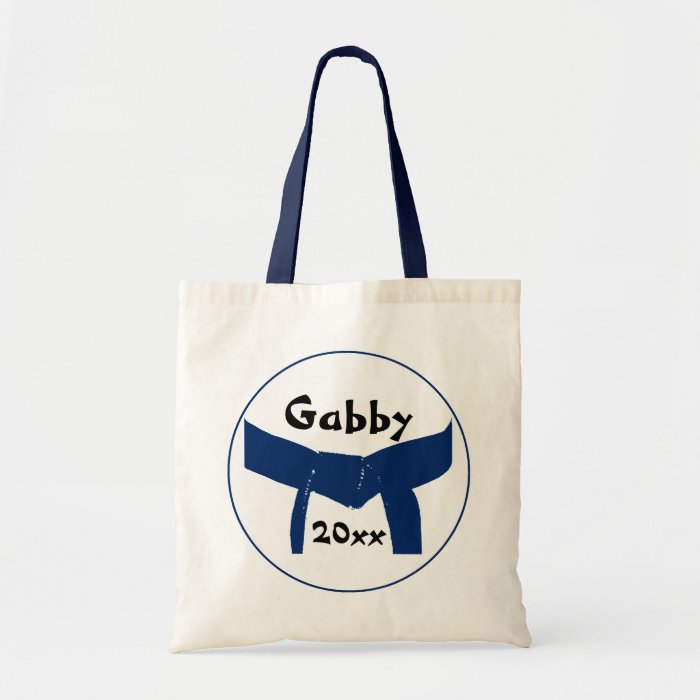 Custom Martial Arts Dark Blue Belt Canvas Tote Bag