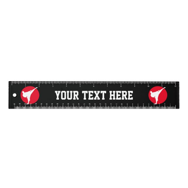 Custom martial arts karate kick school ruler gift (Front)