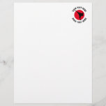 Custom martial arts karate kick silhouette letterhead<br><div class="desc">Custom martial arts karate kick silhouette letterhead. Blank stationery paper for kids, children, instructor, martial arts teacher, trainer, coach, friend, team, sports club etc. Personalized text and customizable background color. Add personalized name, school name, funny ninja quote, slogan or monogram. Red hot rising sun with silhouette of fighter. Also great...</div>