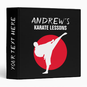 Custom martial arts karate lessons 3 ring binder