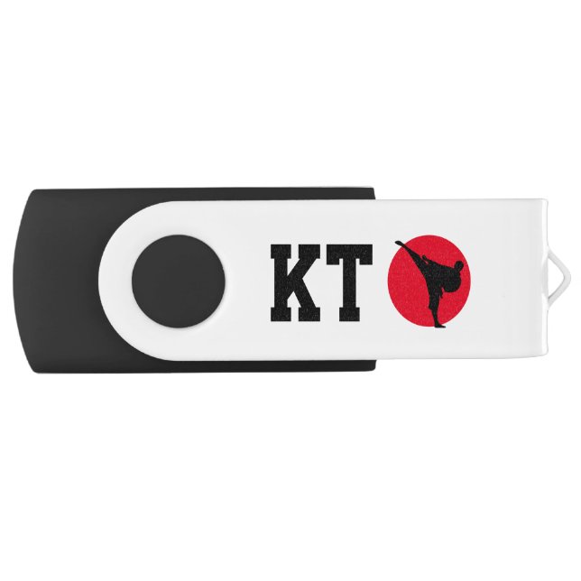 Custom martial arts karate swivel USB flash drive (Front)