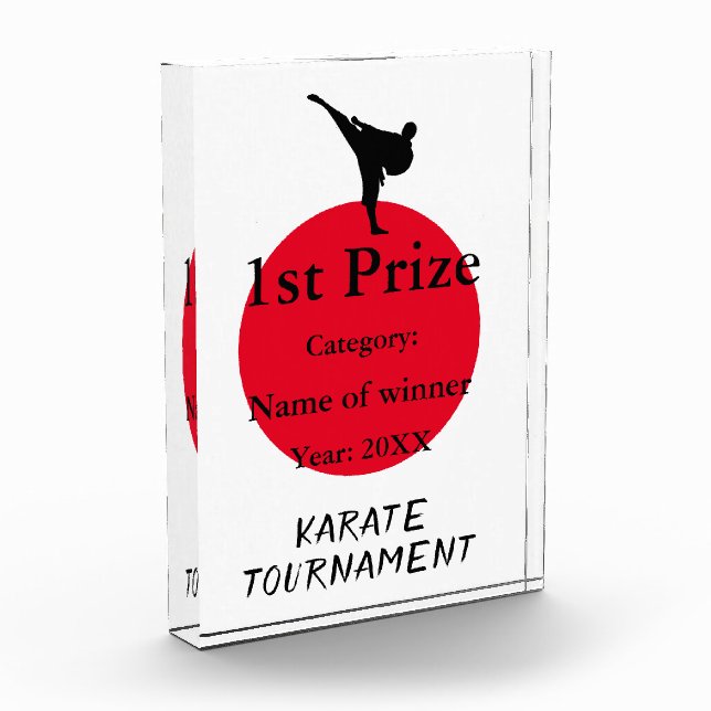 Custom martial arts karate tournament trophy award (Left)
