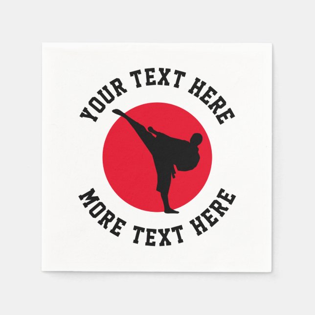 Custom martial arts kid's karate Birthday party Napkins (Front)