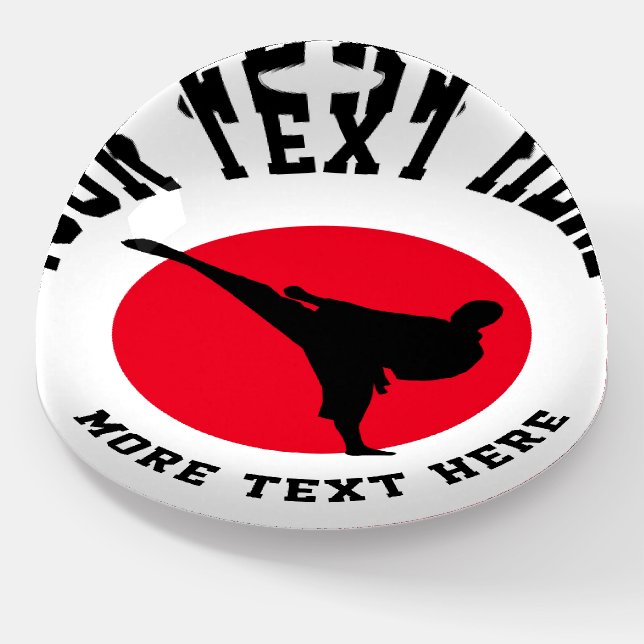 Custom martial arts trainer karate teacher gift paperweight (Angled)