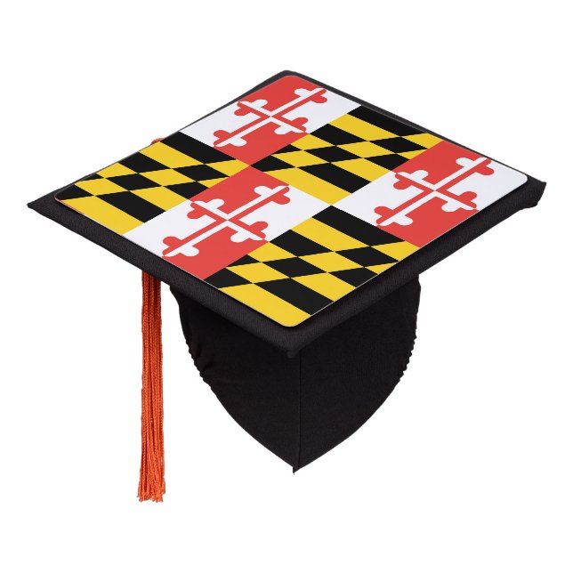 Custom Maryland Flag Graduation Cap Tassel Topper (Angled)